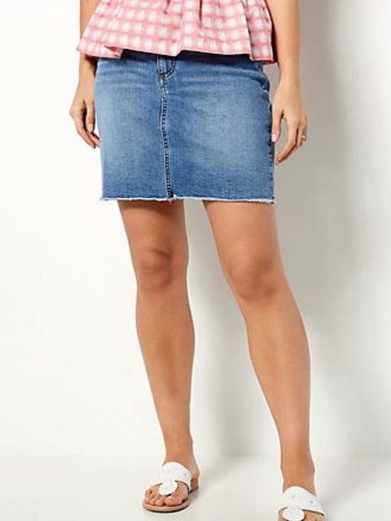 Candace Cameron Bure Dresses & Skirts - 🐷 Candace Cameron Bure Petite Denim Skirt With Frayed Hem QVC A488179